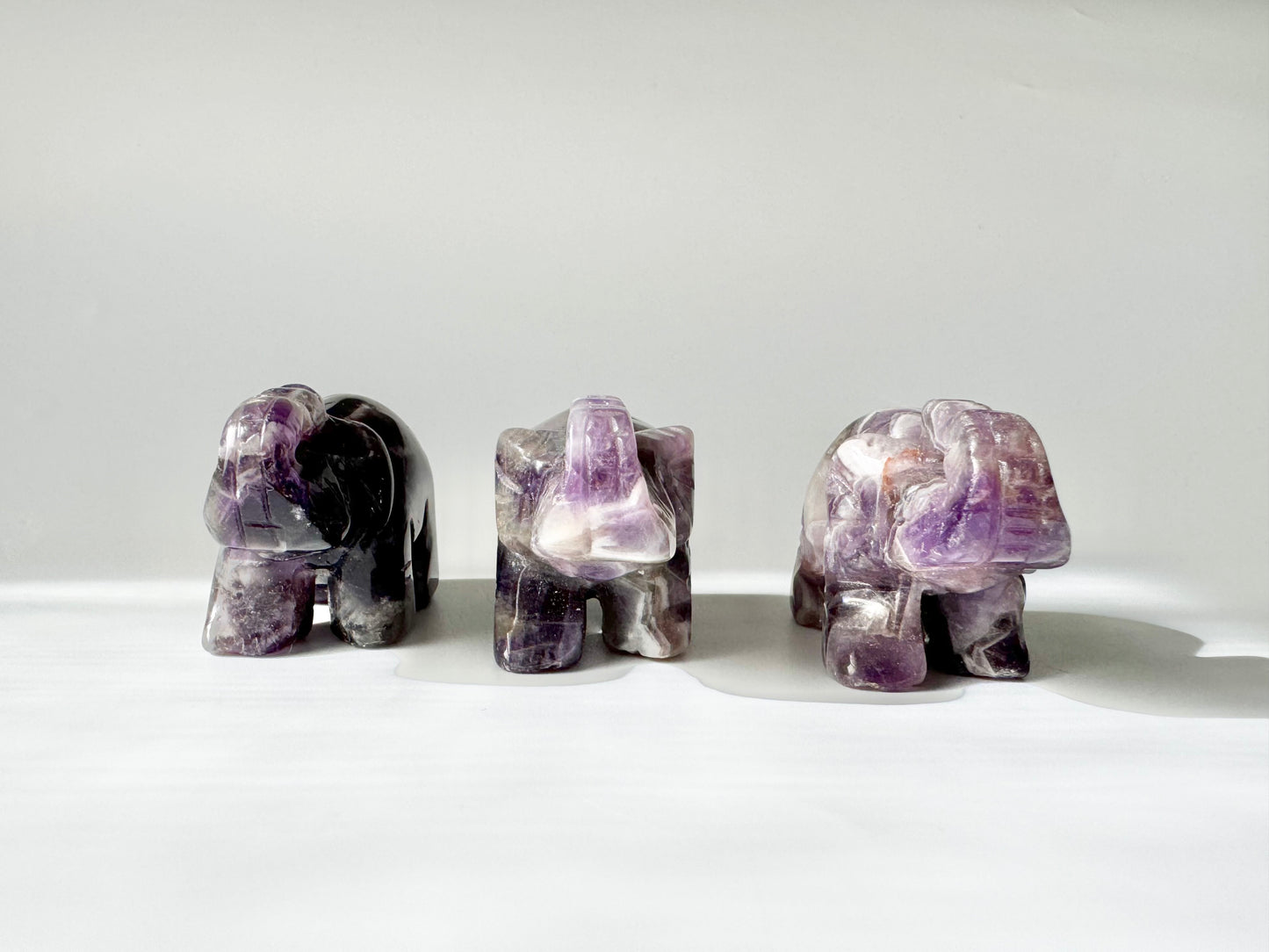 Amethyst Elephant Carving, ~2 inches