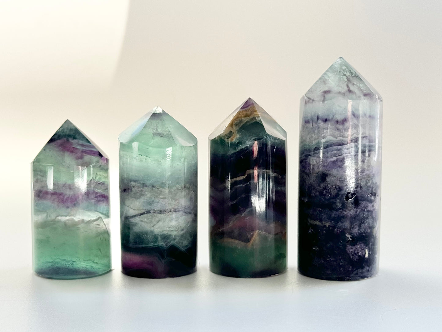 Cylindrical Rainbow Fluorite Towers