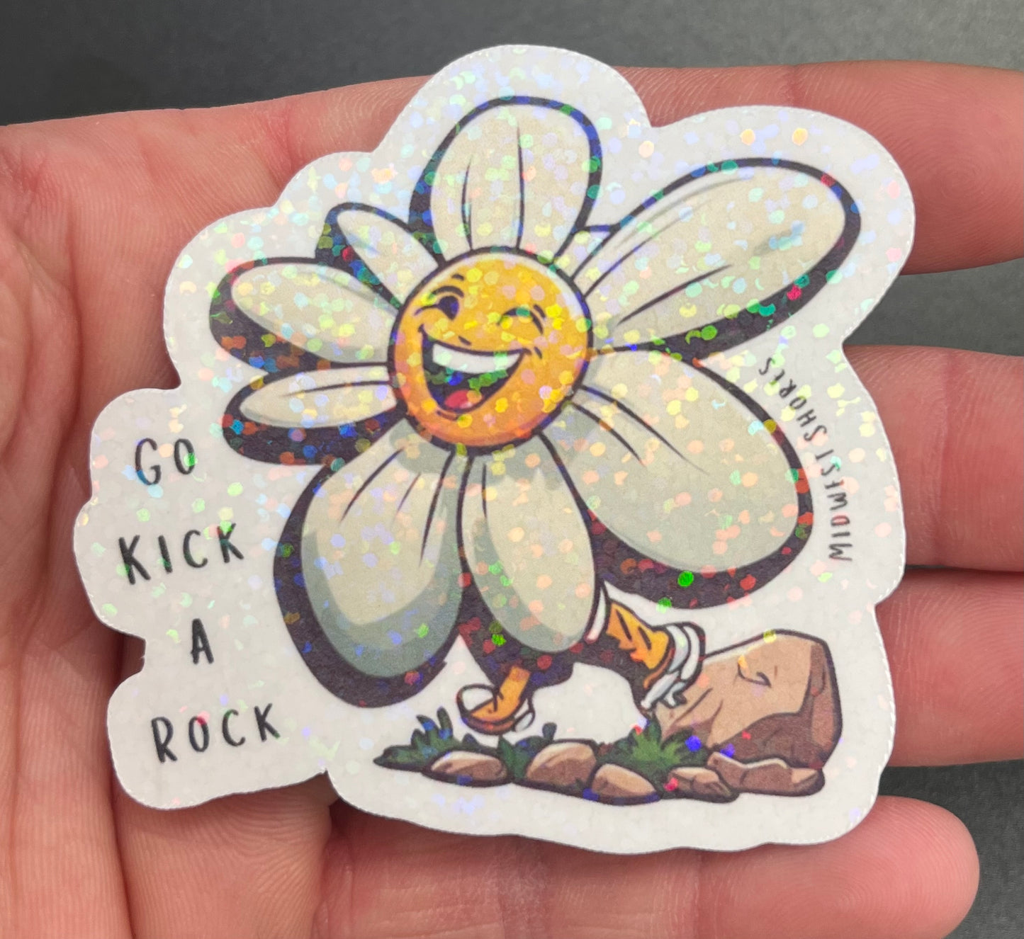 Go Kick a Rock Demented Daisy Sticker