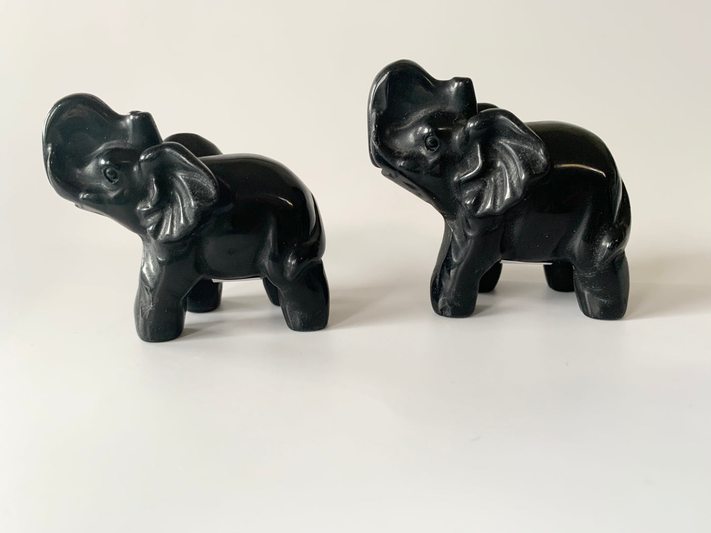 Elephant Carving, Black Obsidian