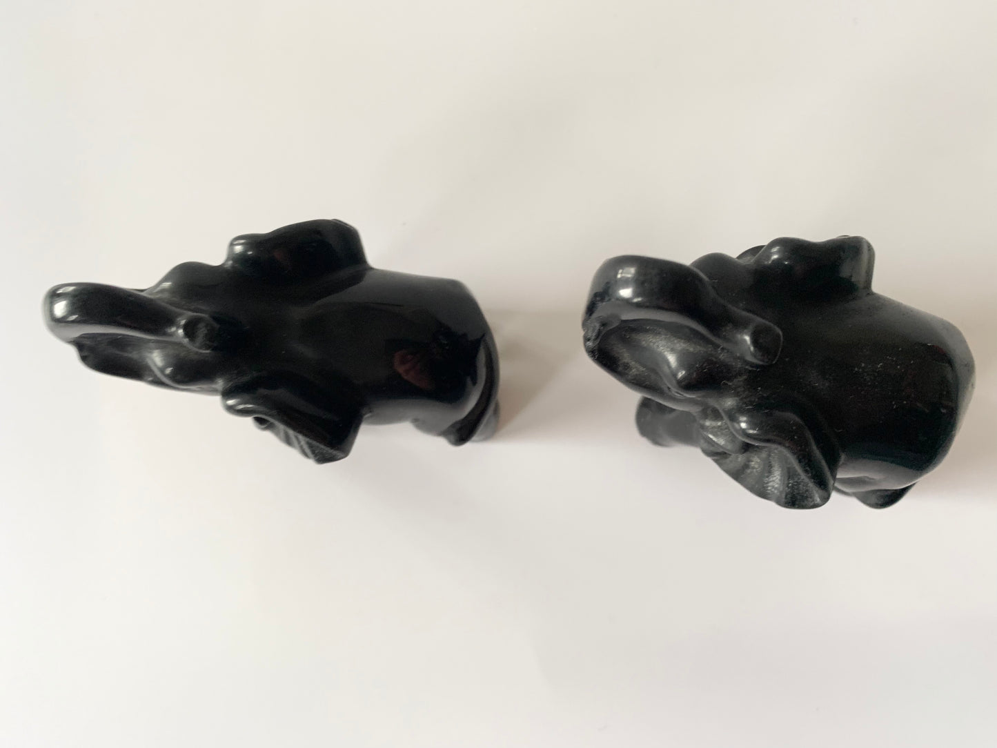 Elephant Carving, Black Obsidian