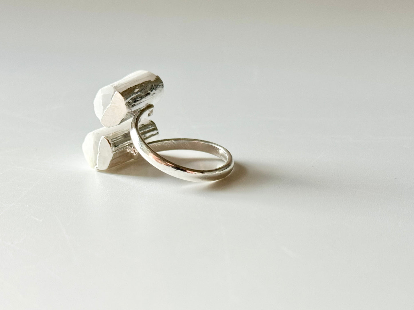 Satin Spar (Selenite) Adjustable Ring