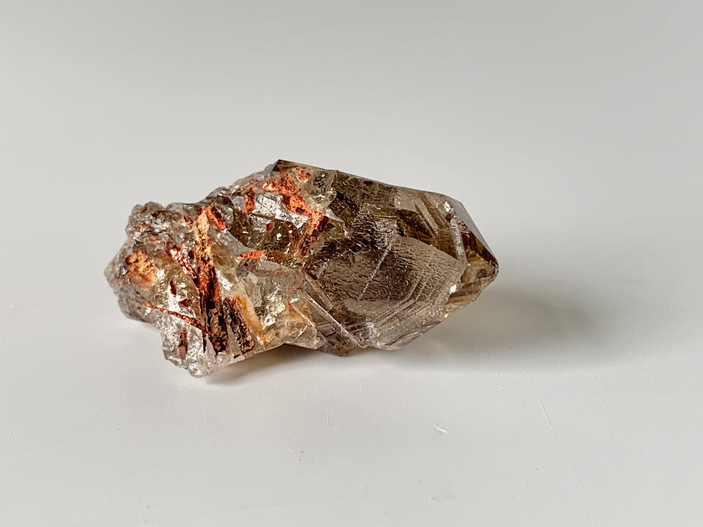 Smoky Quartz with Red Epidote