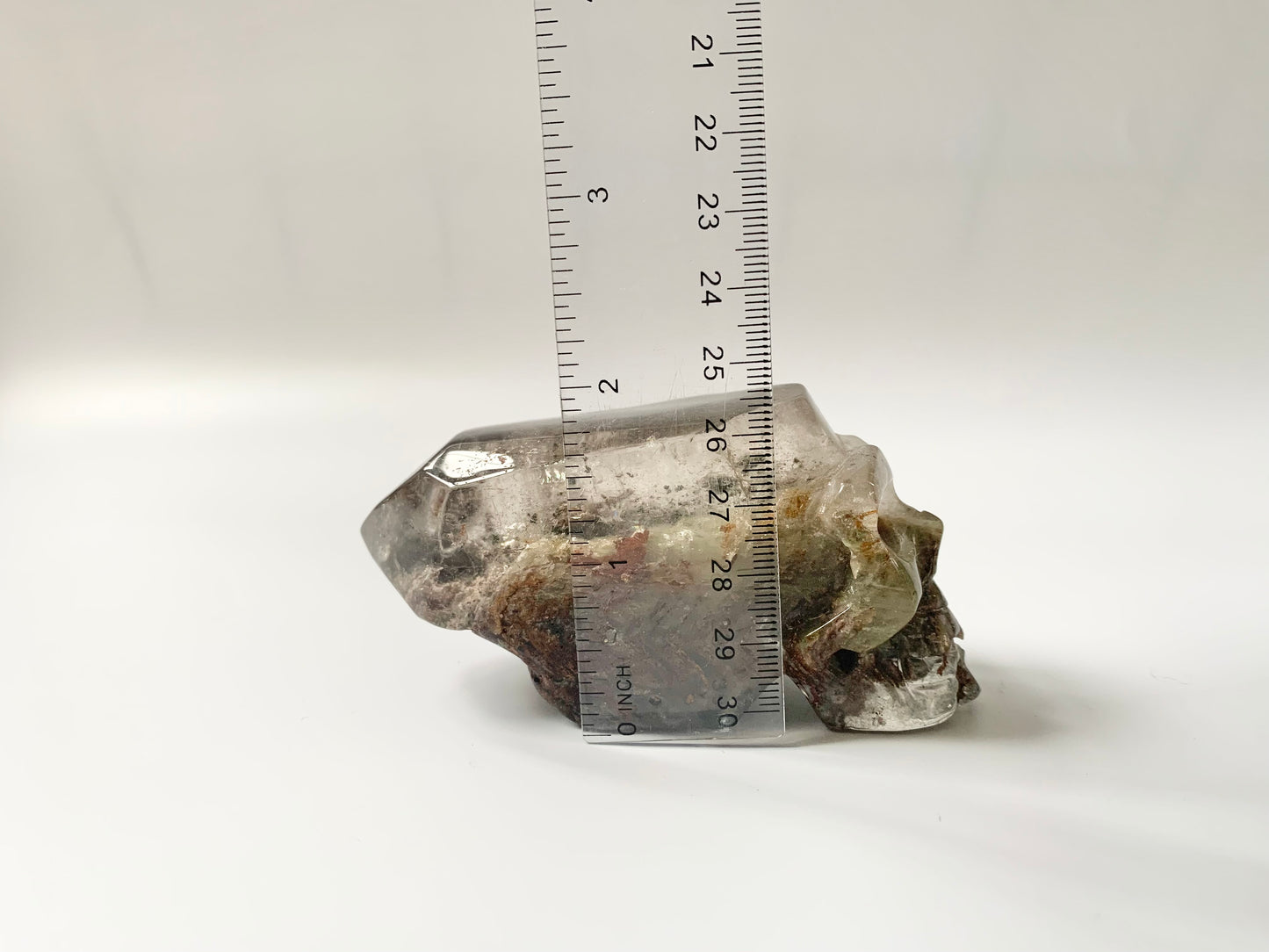 Garden Quartz Skull with Terminated Point, ~10oz