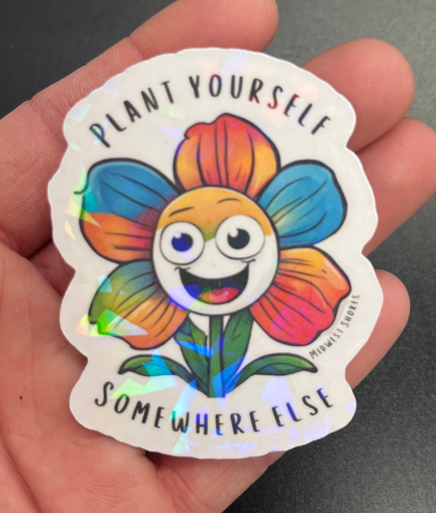 Plant Yourself Somewhere Else Demented Daisy Sticker