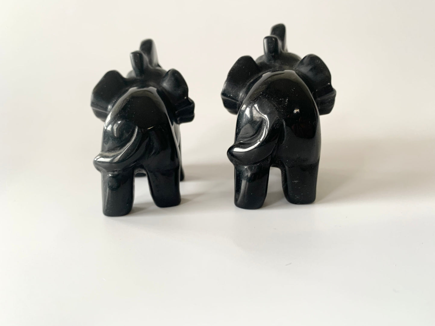 Elephant Carving, Black Obsidian