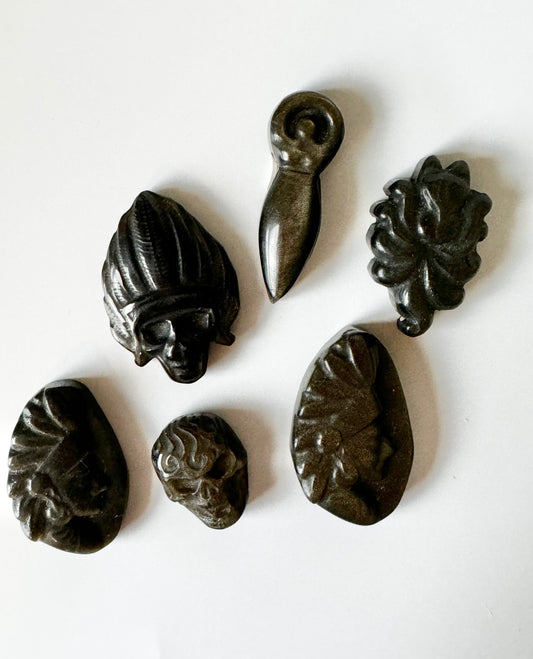 Sheen Obsidian Carving