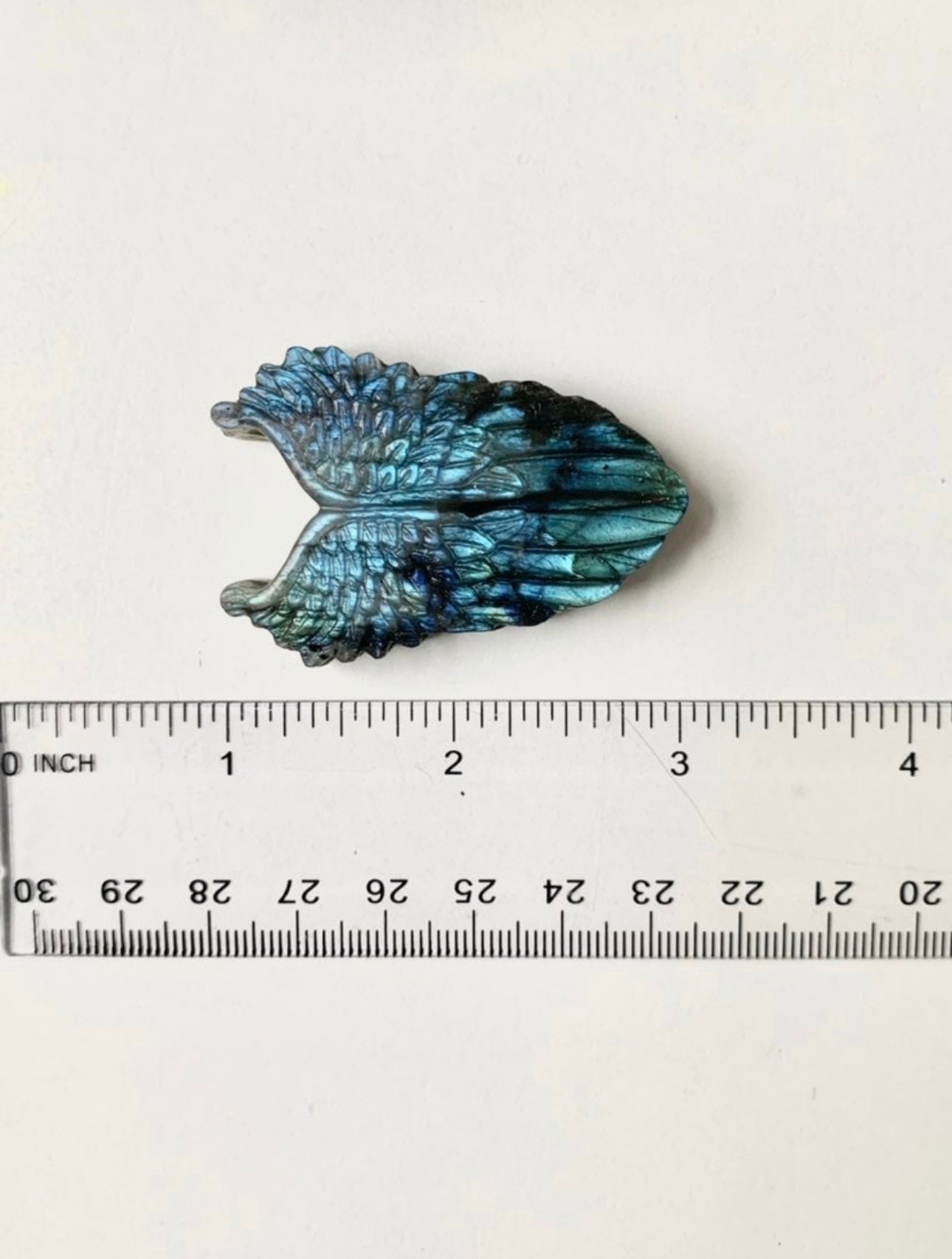 Angel Wing Labradorite Carving, flat