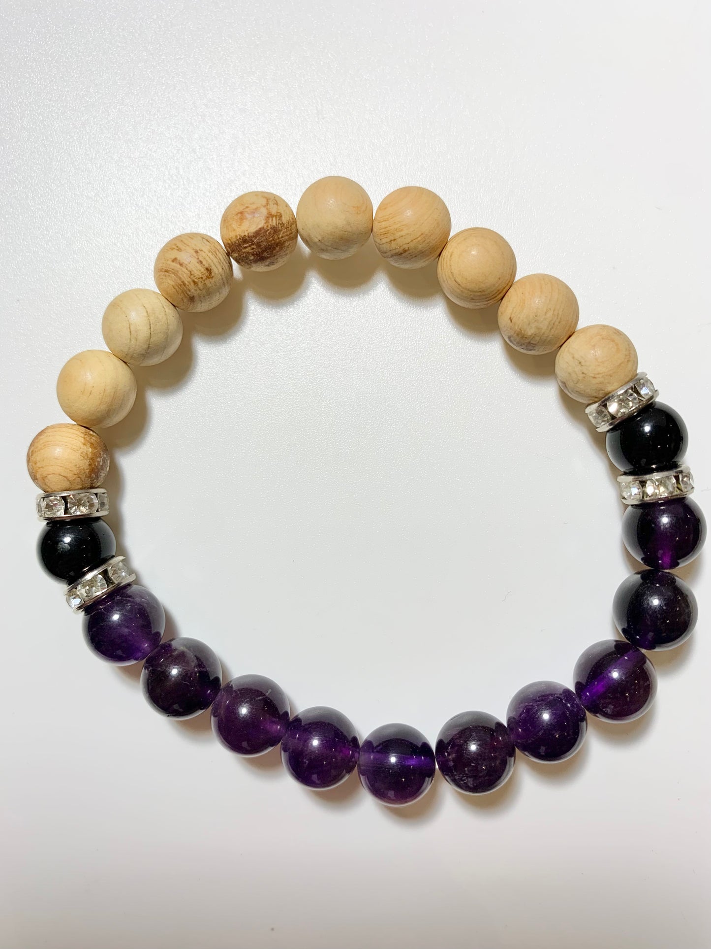 Palo Santo and Amethyst bead