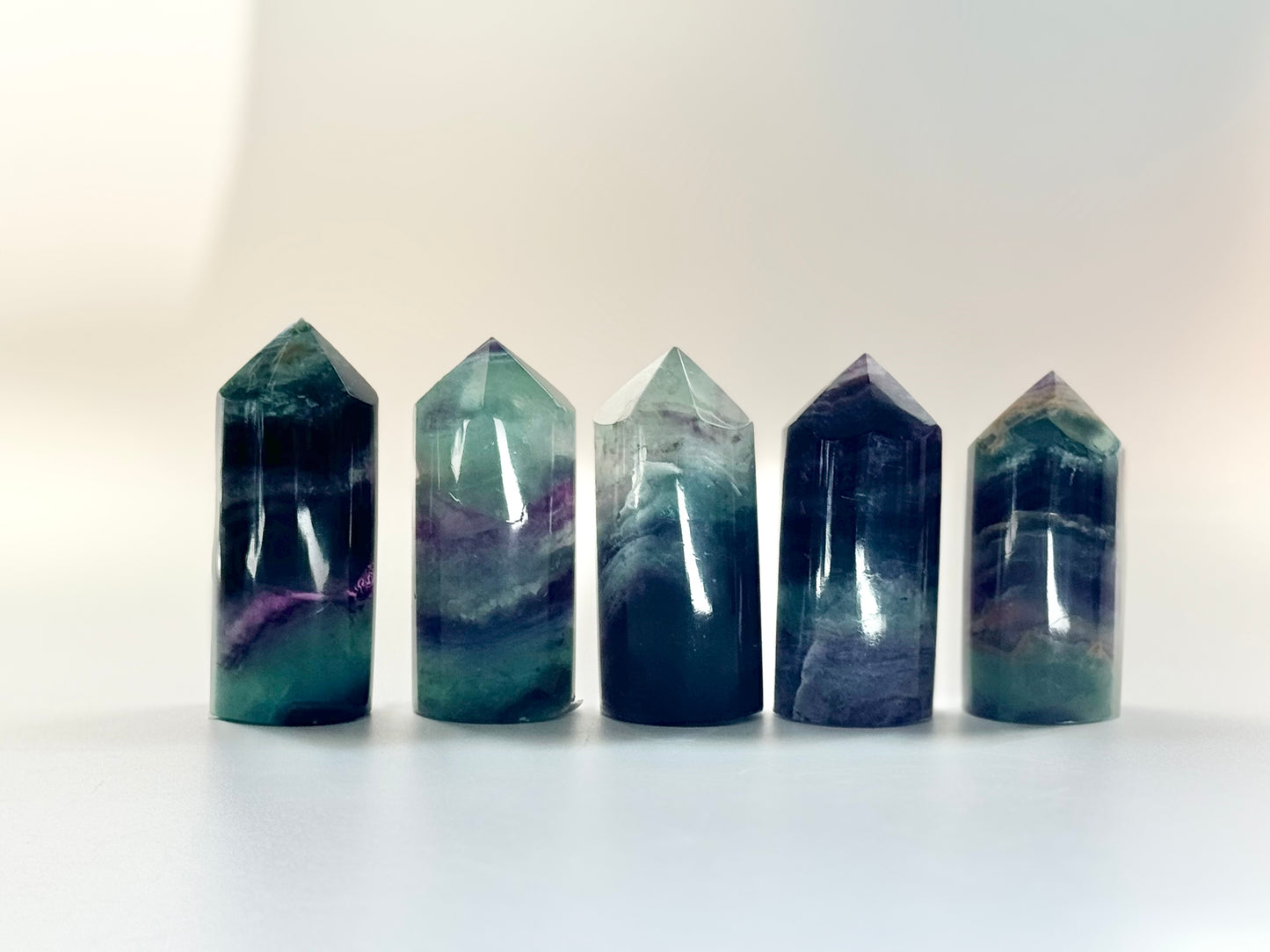 Cylindrical Rainbow Fluorite Towers