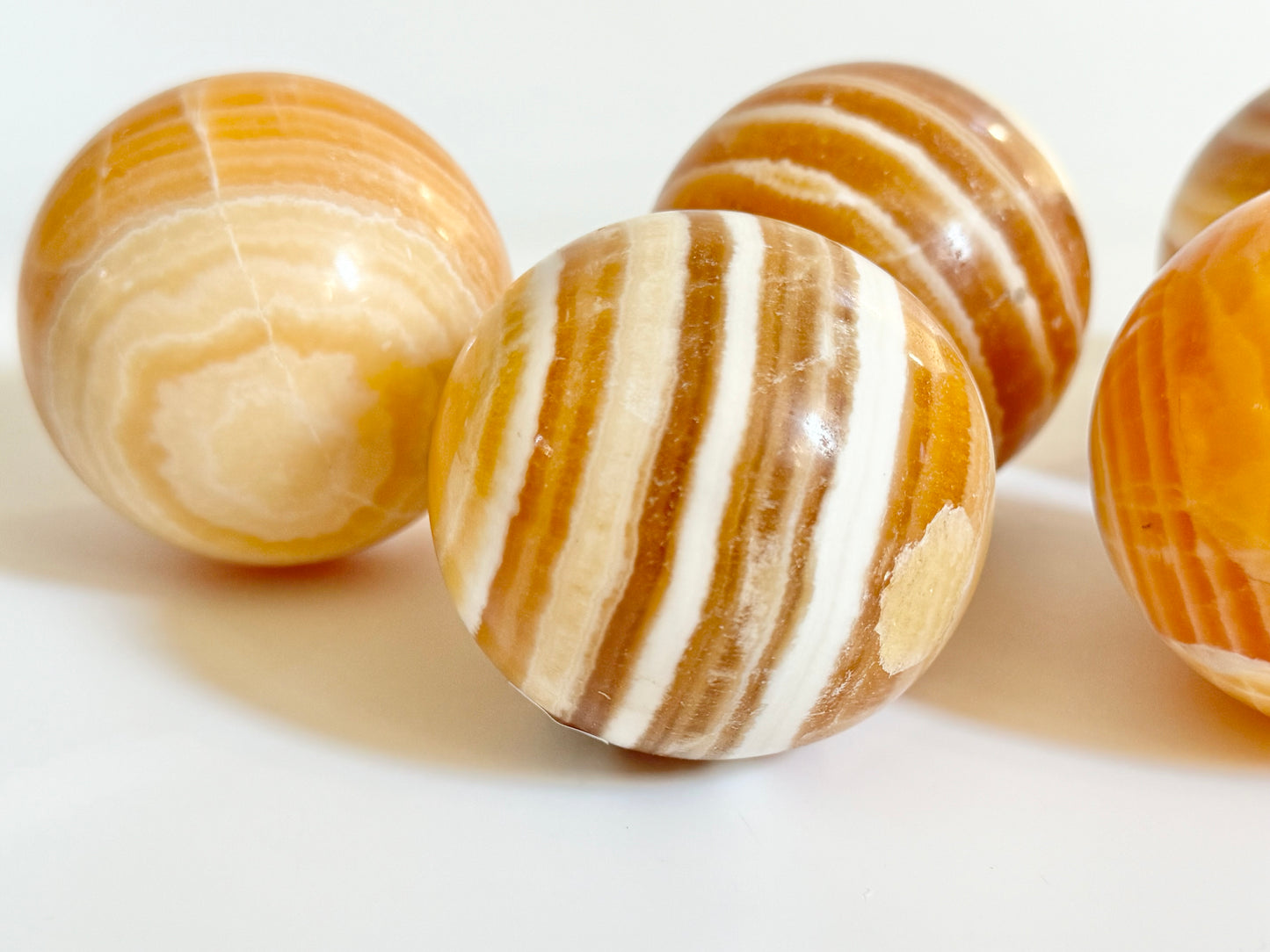 Yellow Striped Calcite Sphere