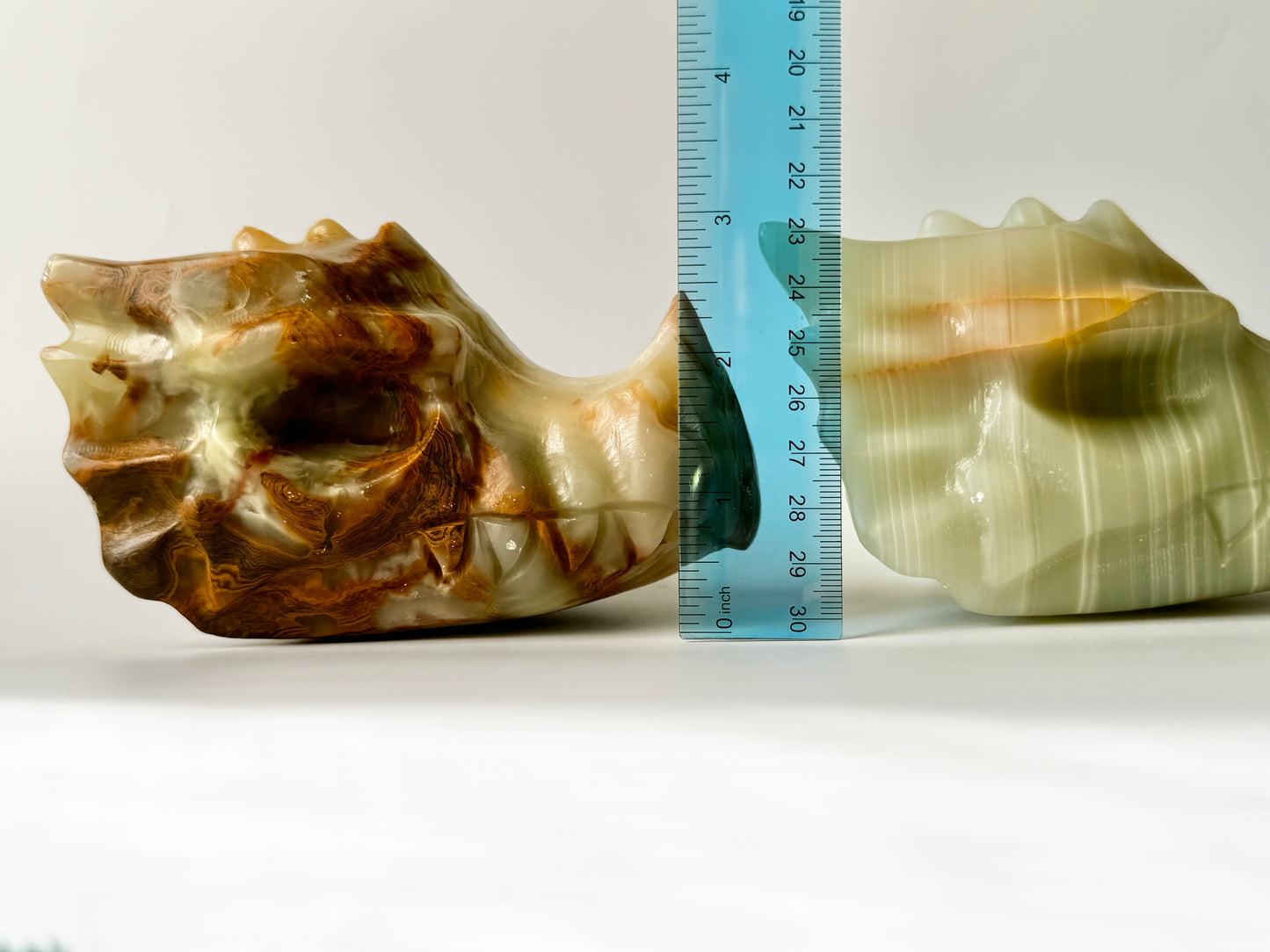 Dragon Skull, Large, Green Onyx