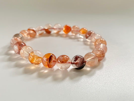 Hematoid Quartz Bead Bracelet, 8mm