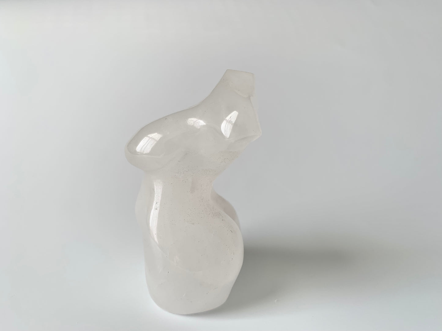 White Quartz Curvy Goddess Body, ~3 inches