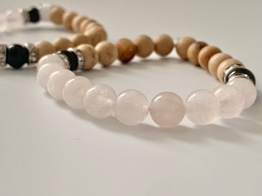 Palo Santo and Rose Quartz Bracelet