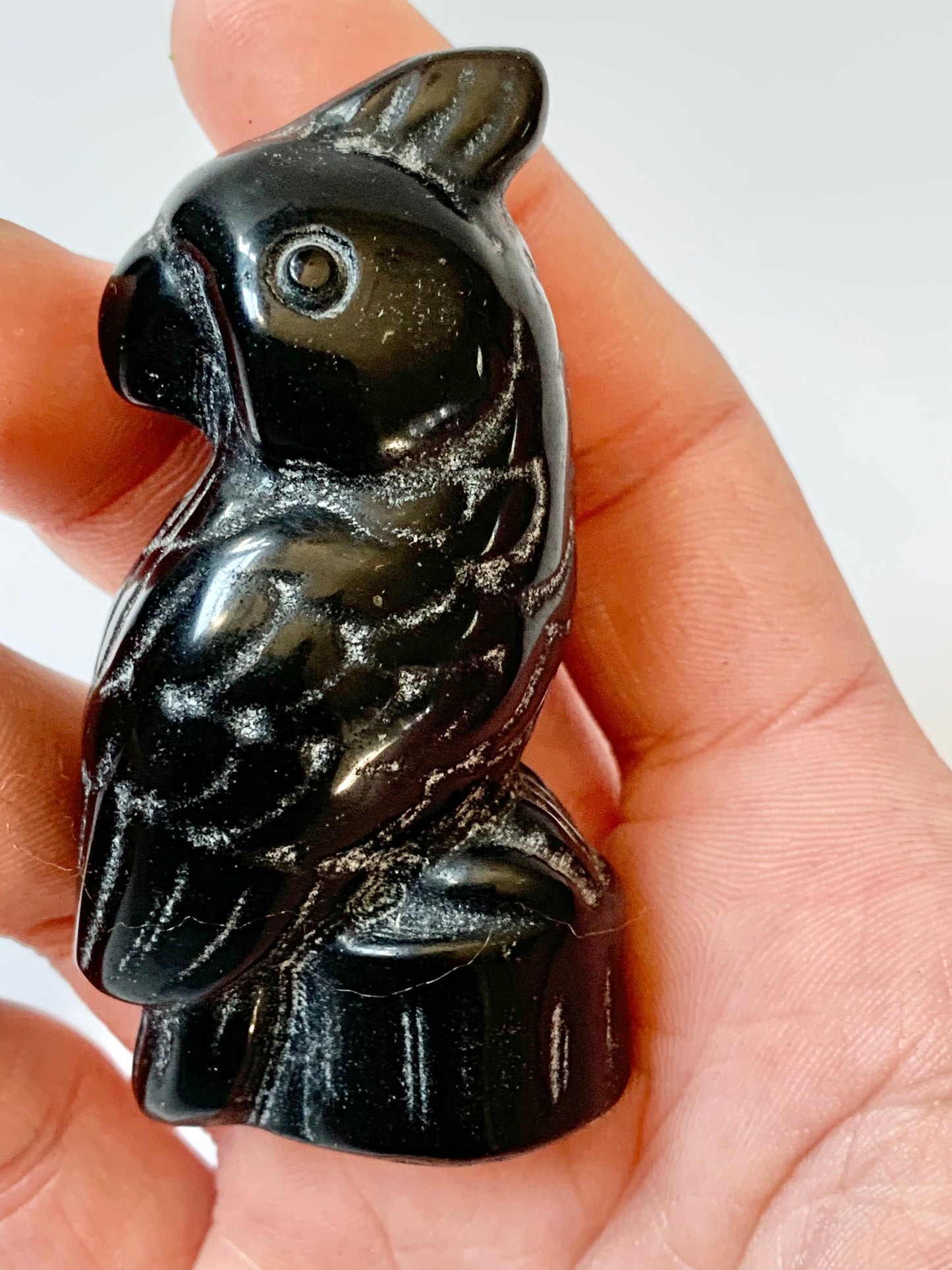 Parrot, Obsidian Carving