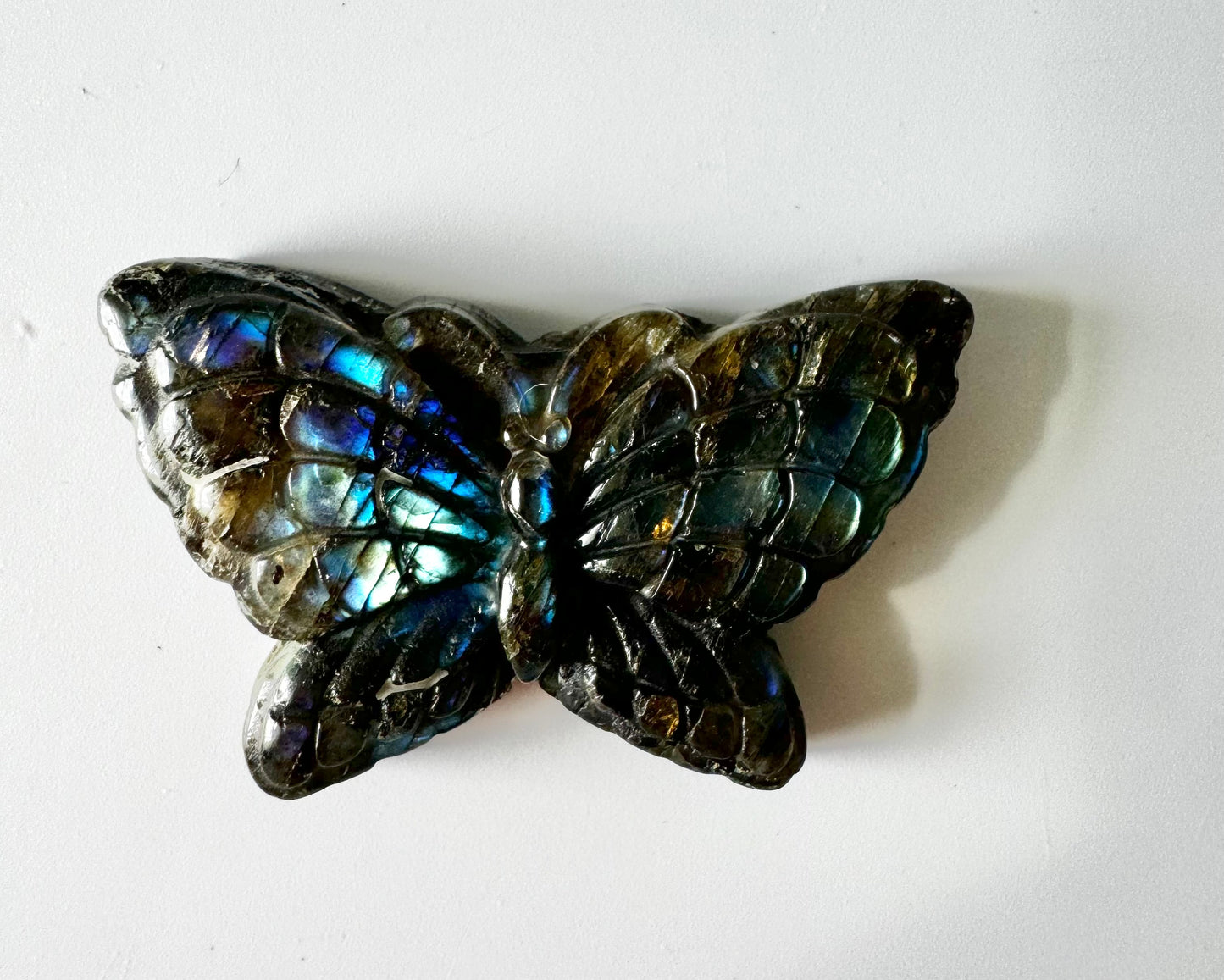 Butterfly Labradorite Carving, flat