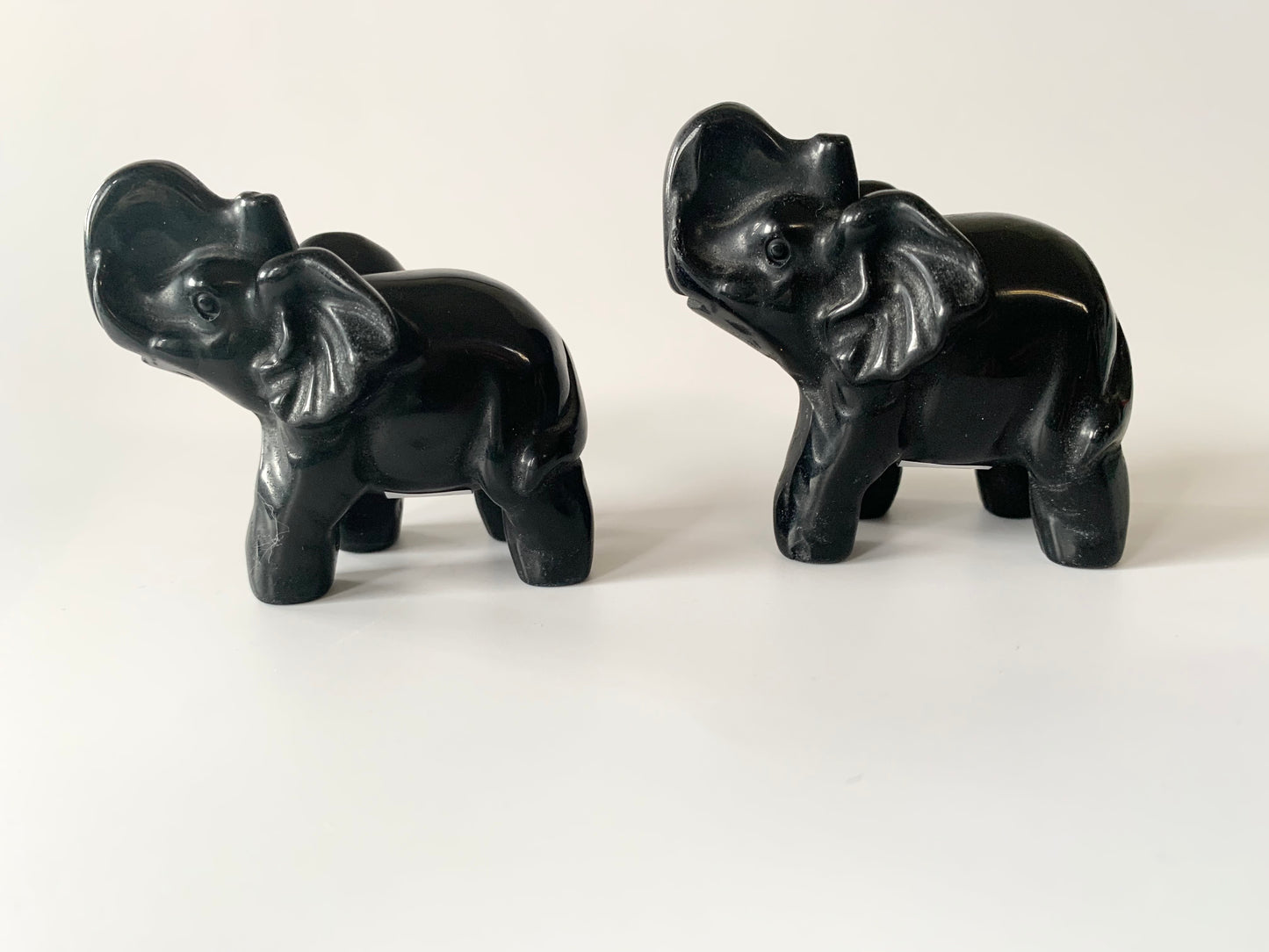 Elephant Carving, Black Obsidian