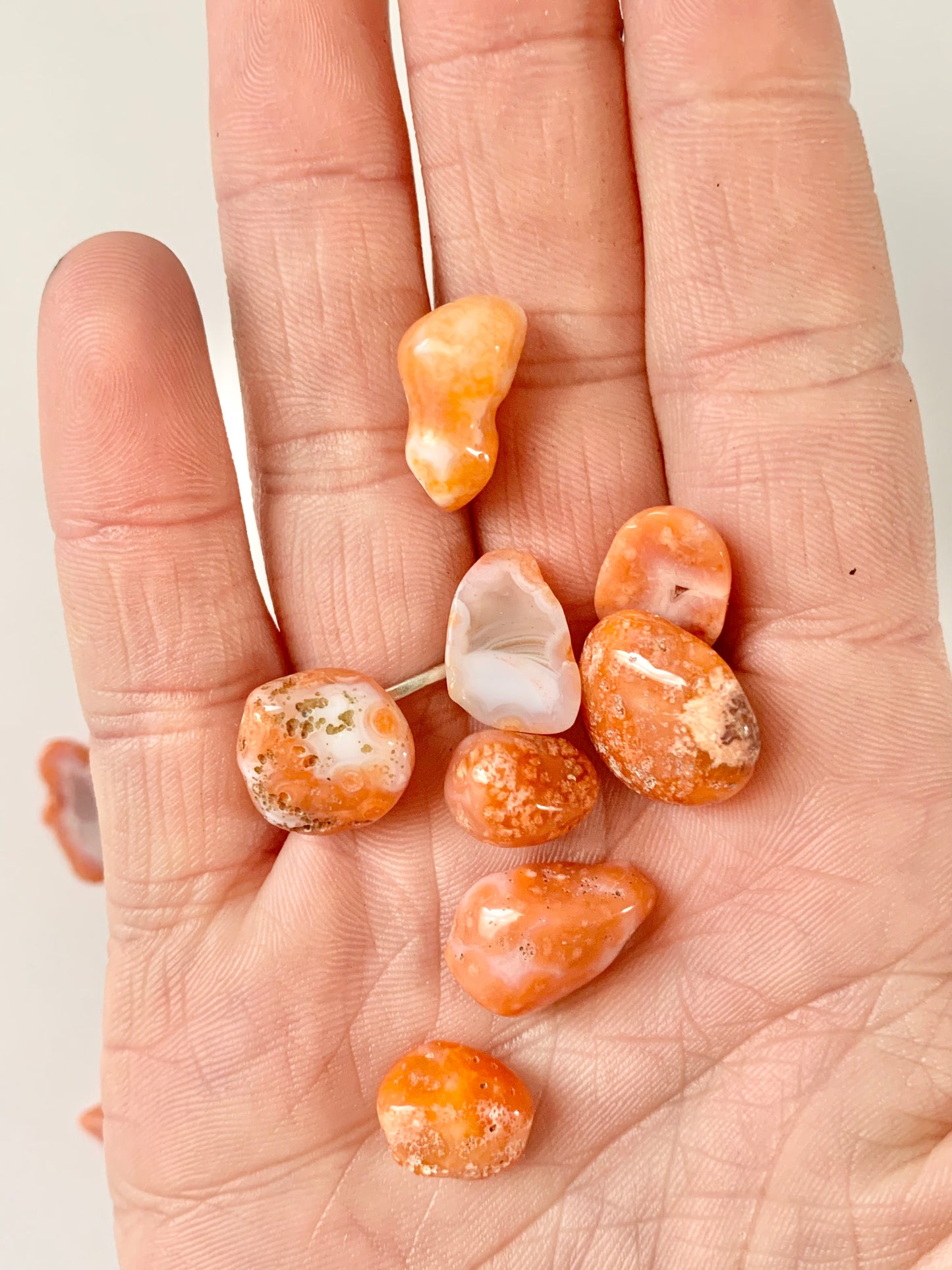 Mini Carnelian nodules (10 stones included), polished carnelian, yellow and orange rocks, polished nodules, small rocks