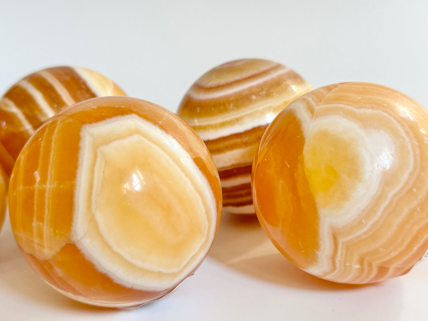 Yellow Striped Calcite Sphere