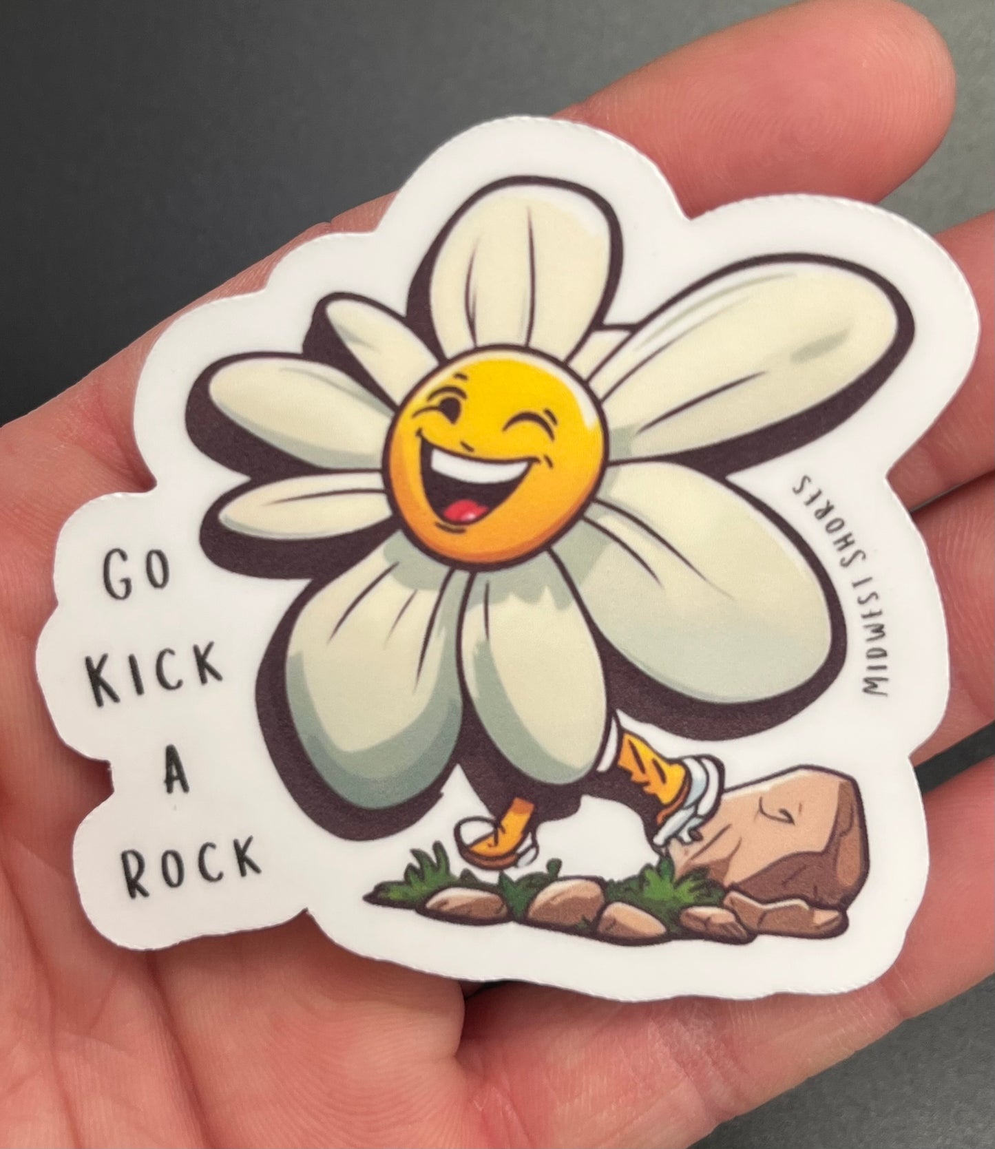 Go Kick a Rock Demented Daisy Sticker