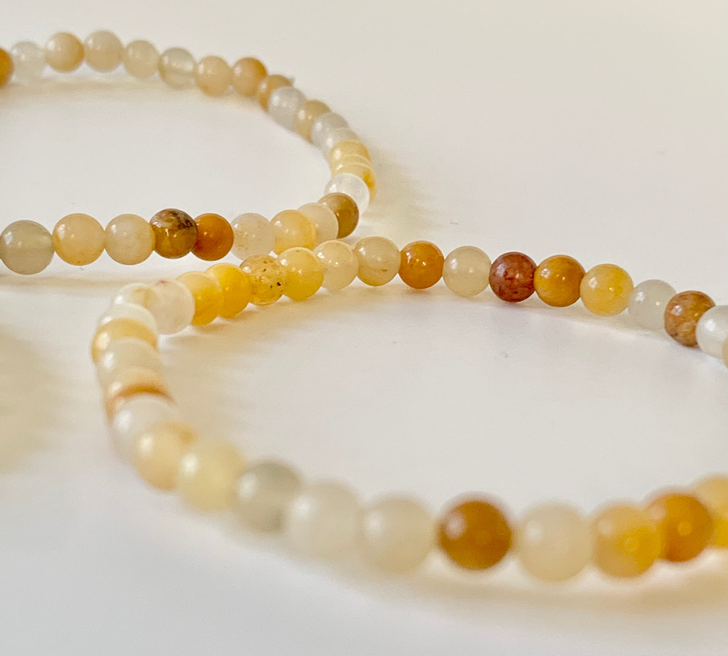 Yellow Aventurine Round Bead Bracelet, 4mm