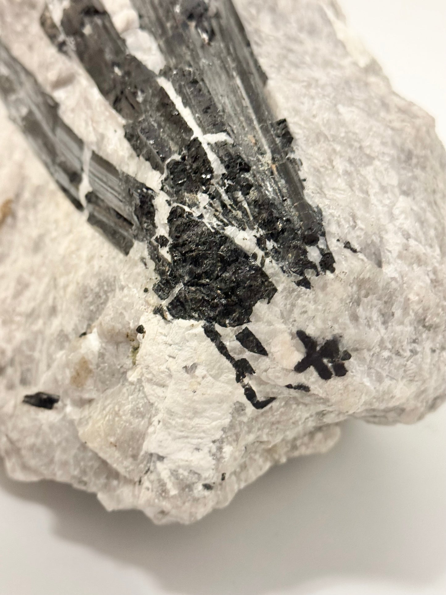 Raw Black Tourmaline in White Quartz