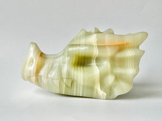 Dragon Skull, Large, Green Onyx