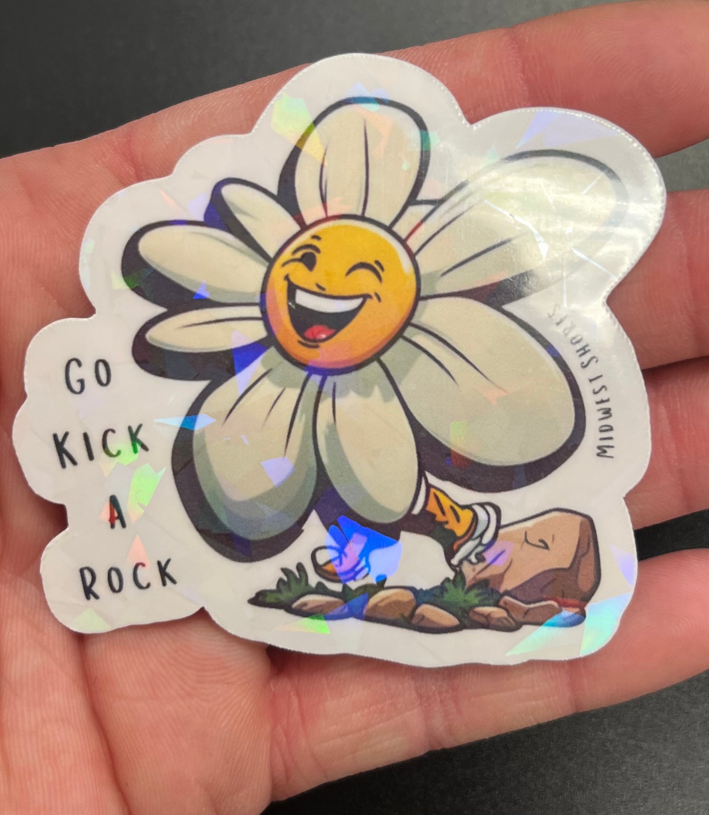 Go Kick a Rock Demented Daisy Sticker