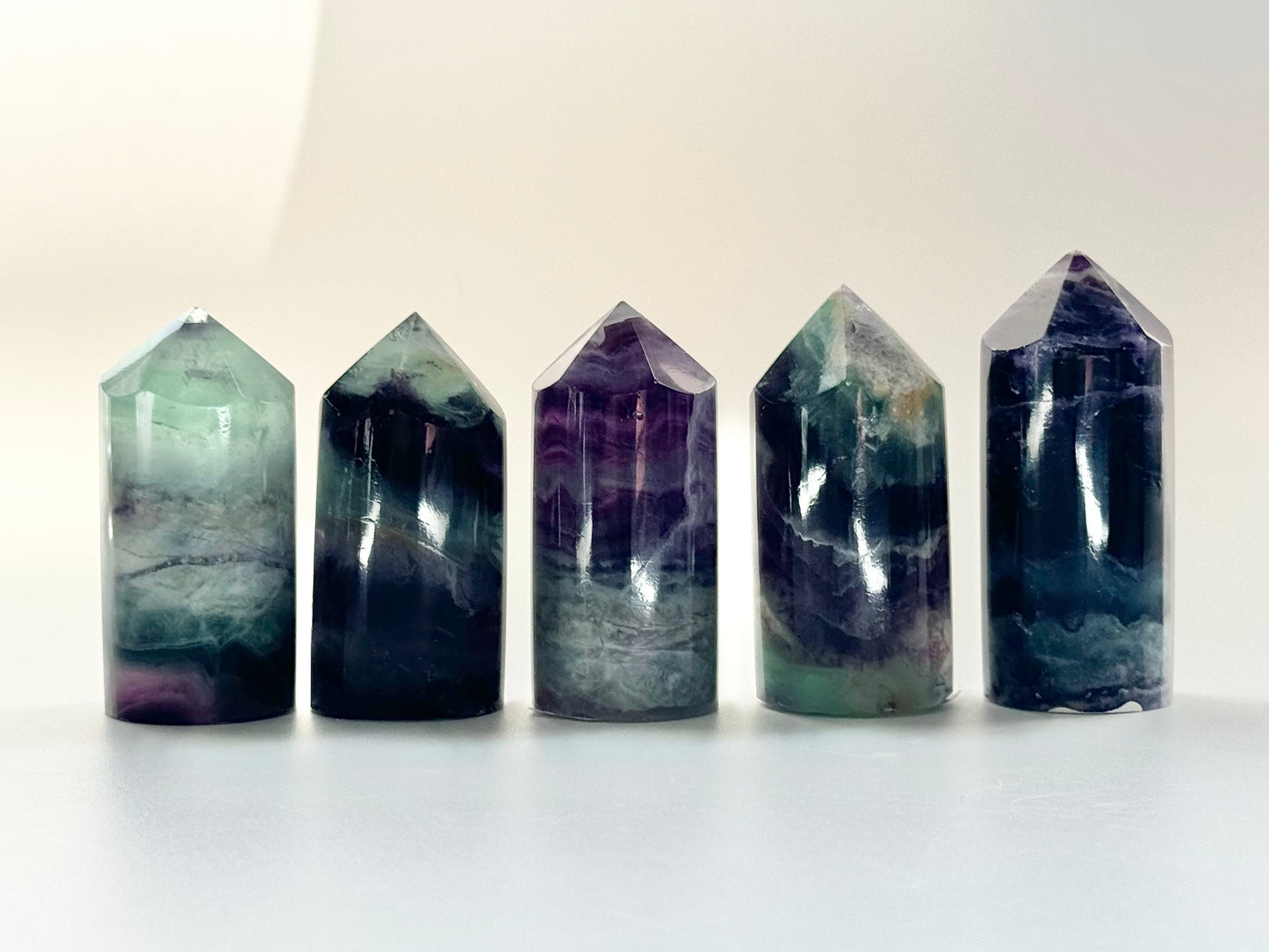 Cylindrical Rainbow Fluorite Towers