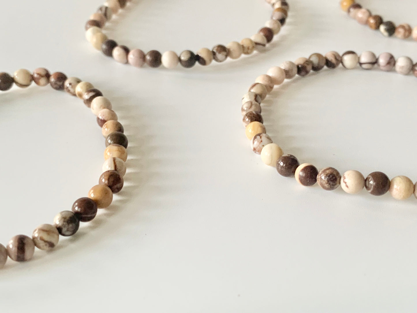 Brown Zebra Jasper Round Bead Bracelet, 4 or 8 mm