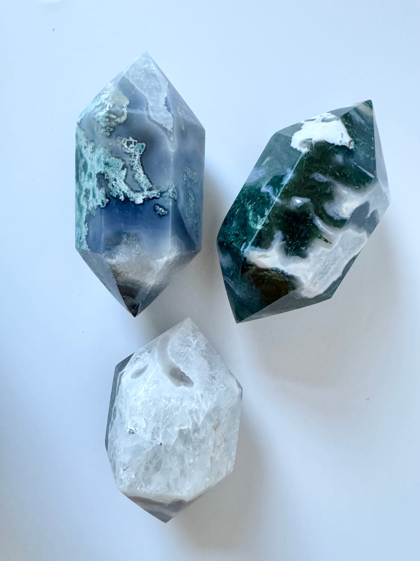 Moss Agate, Double Terminated Point