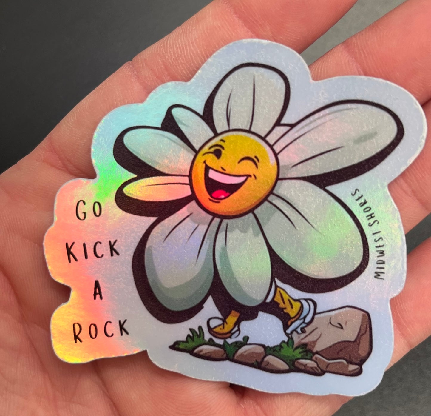 Go Kick a Rock Demented Daisy Sticker