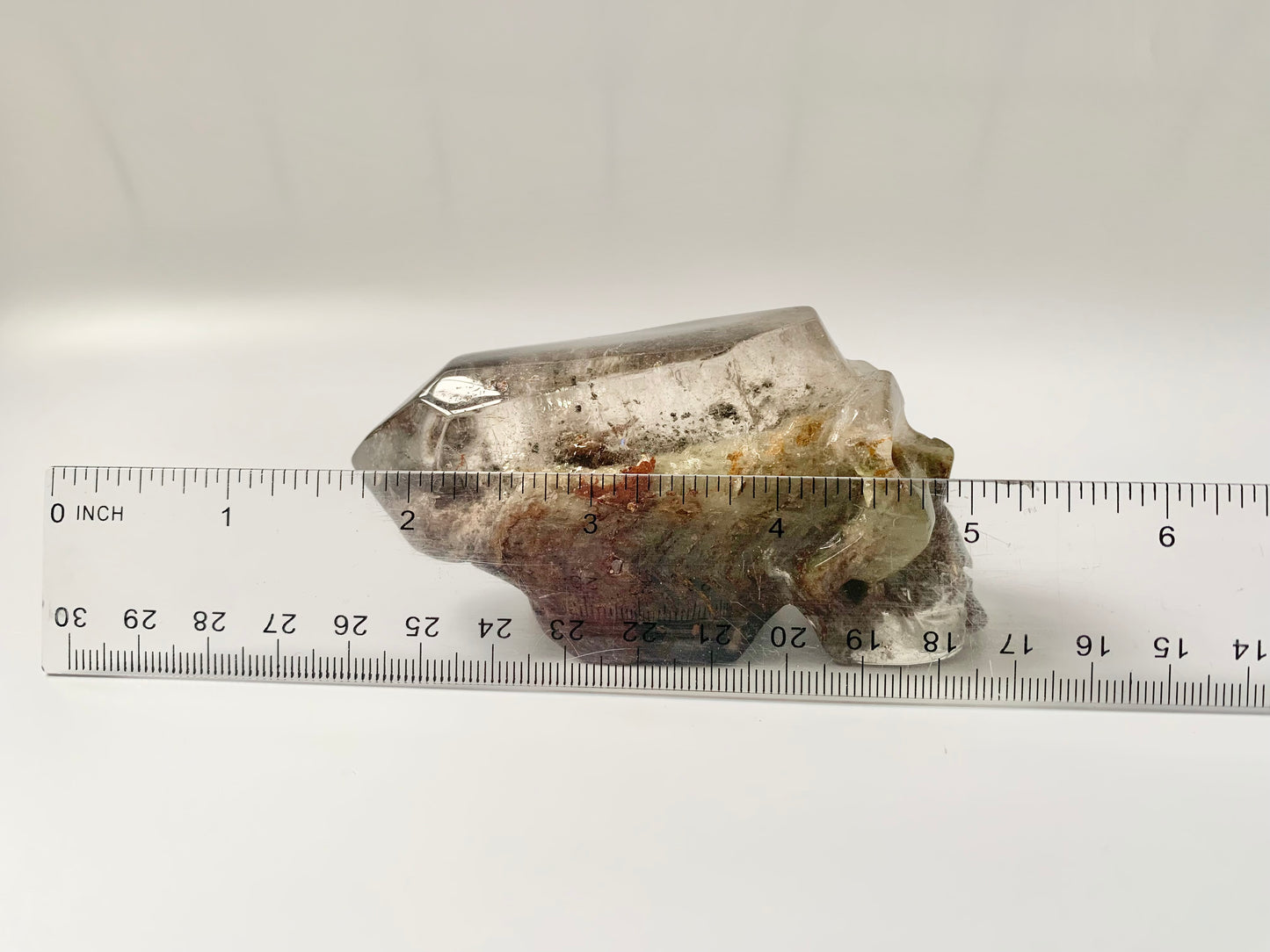 Garden Quartz Skull with Terminated Point, ~10oz