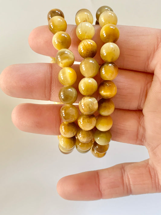 Tiger's Eye Bracelet, 8mm--Mainly yellow!