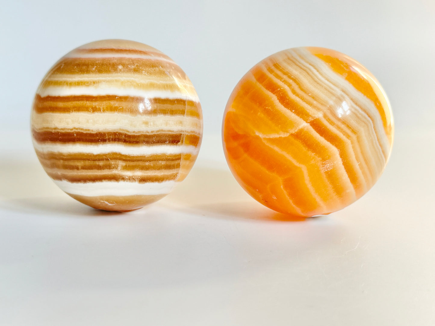 Yellow Striped Calcite Sphere