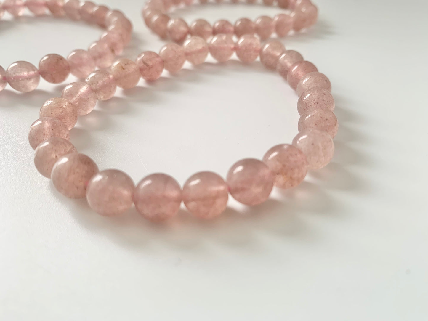 Cherry Quartz Bracelet, 8mm