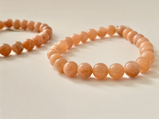 Sunstone Round Bead Bracelet