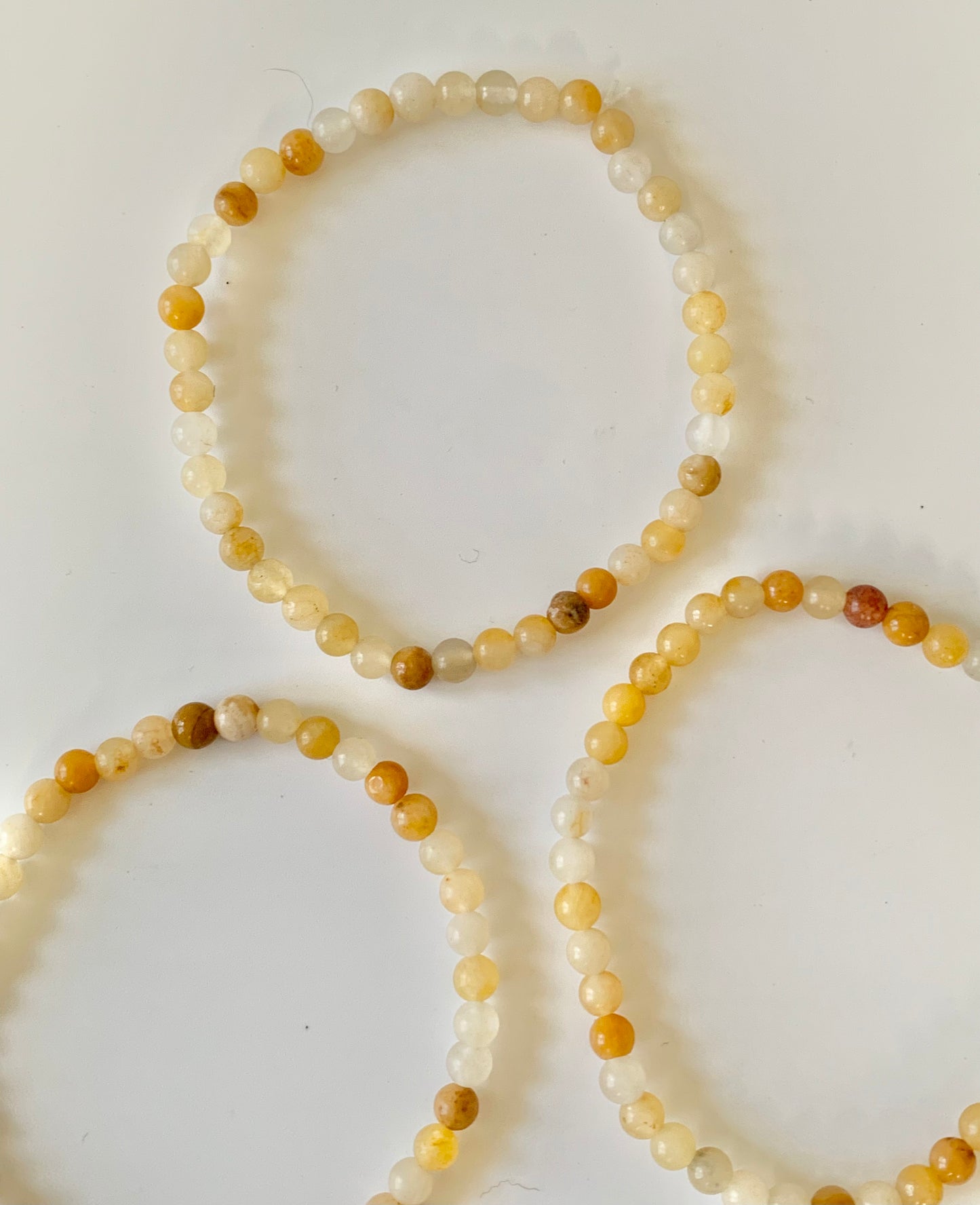 Yellow Aventurine Round Bead Bracelet, 4mm