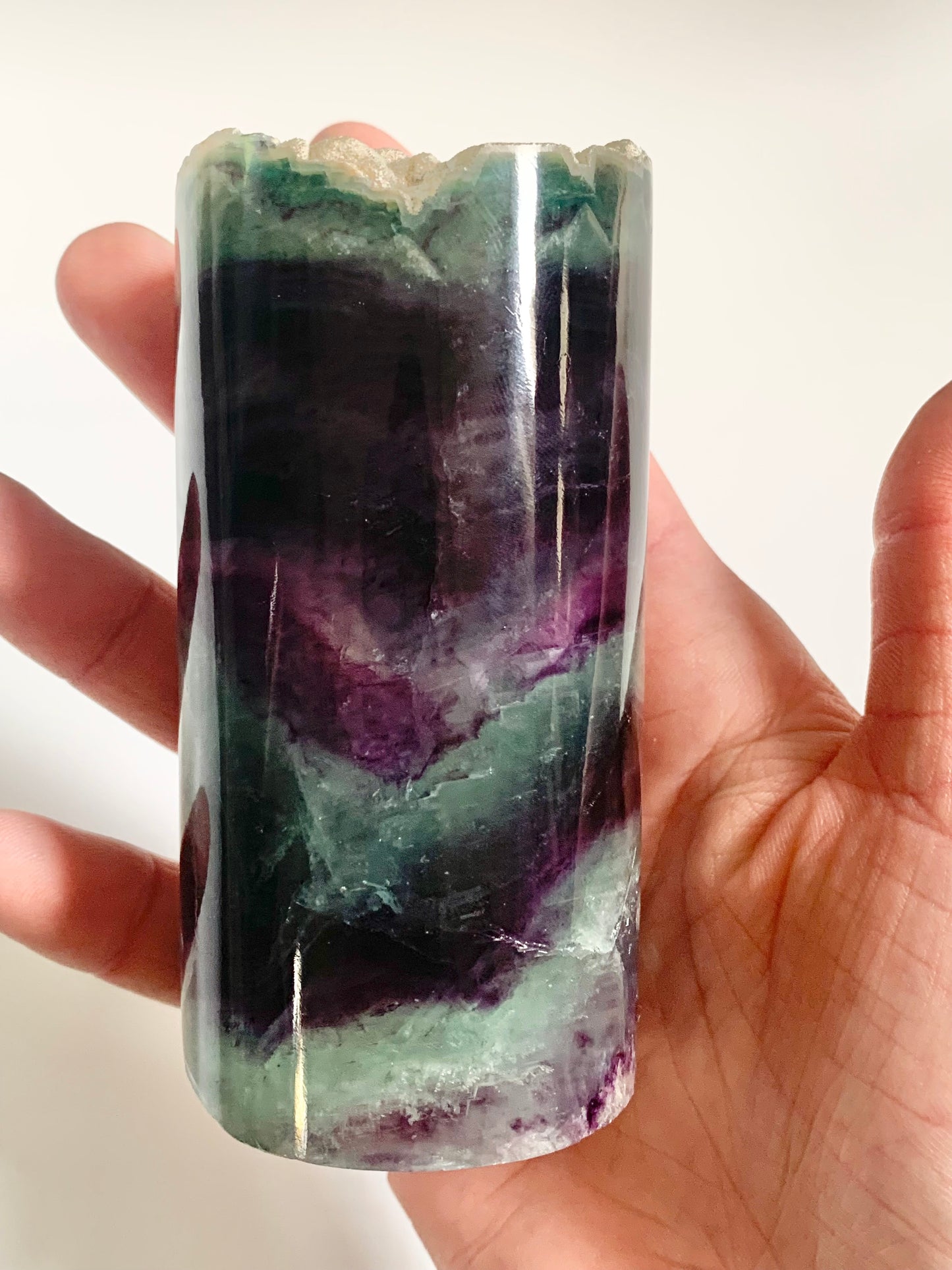 Fluorite Cylinder, Hollow Core