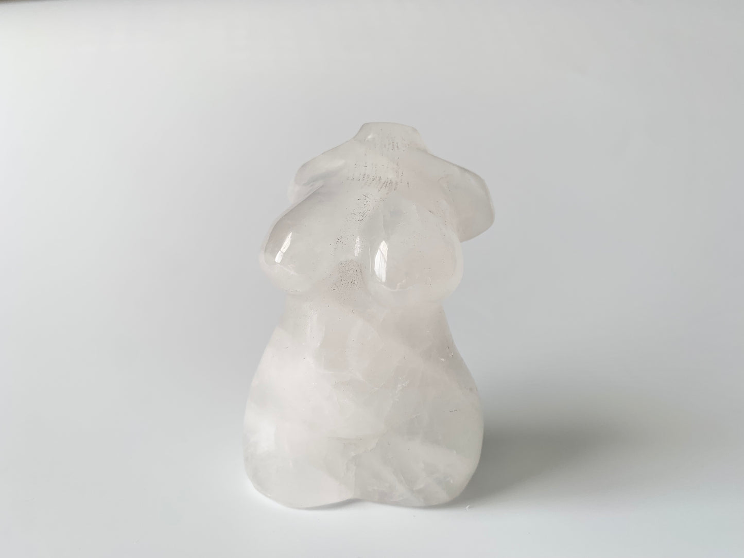 White Quartz Curvy Goddess Body, ~3 inches