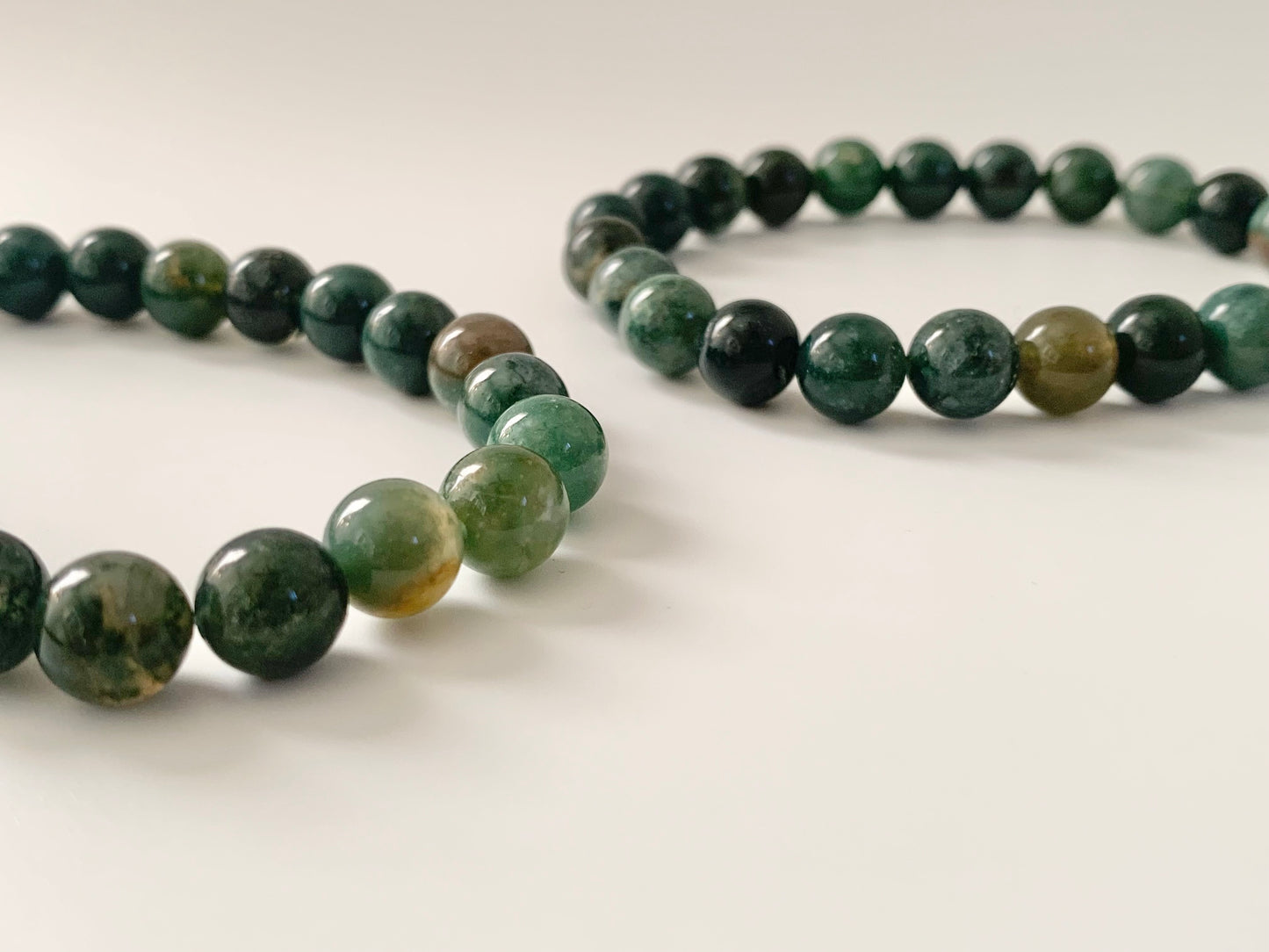 Green Moss Agate Bracelet, 8mm