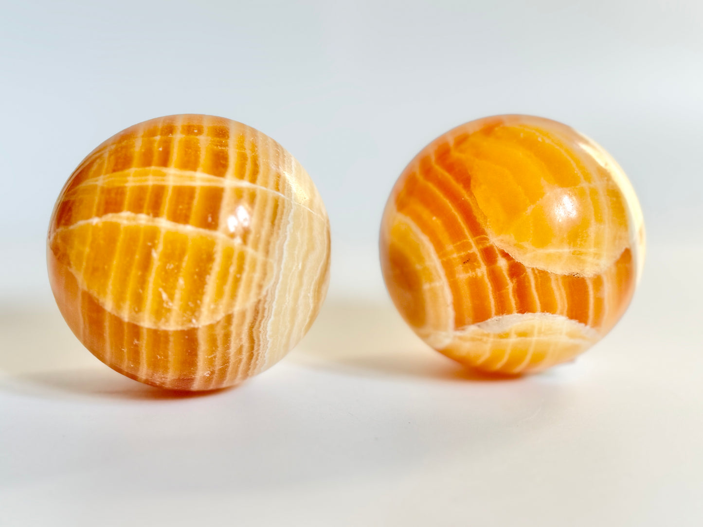 Yellow Striped Calcite Sphere