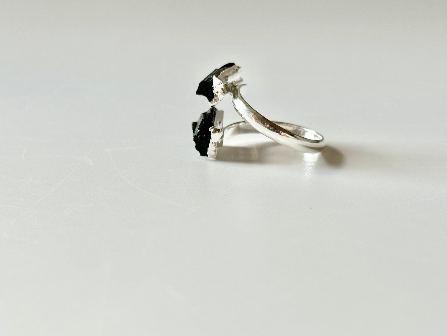 Black Tourmaline Adjustable Ring