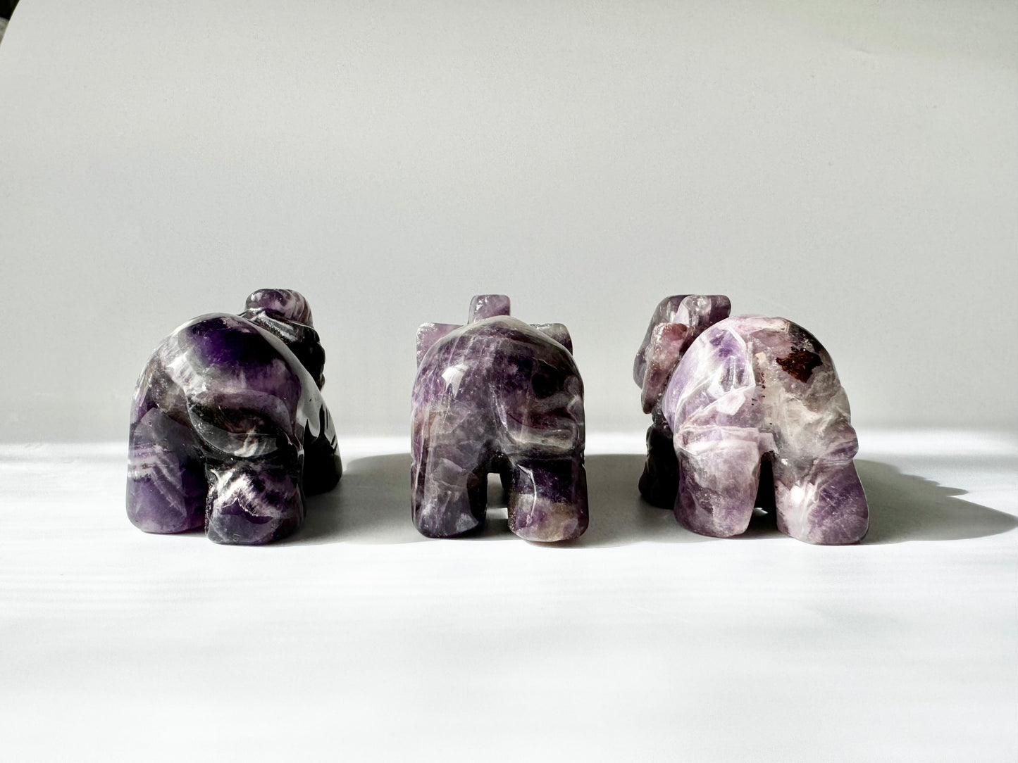 Amethyst Elephant Carving, ~2 inches