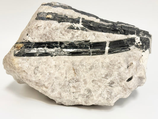 Raw Black Tourmaline in White Quartz