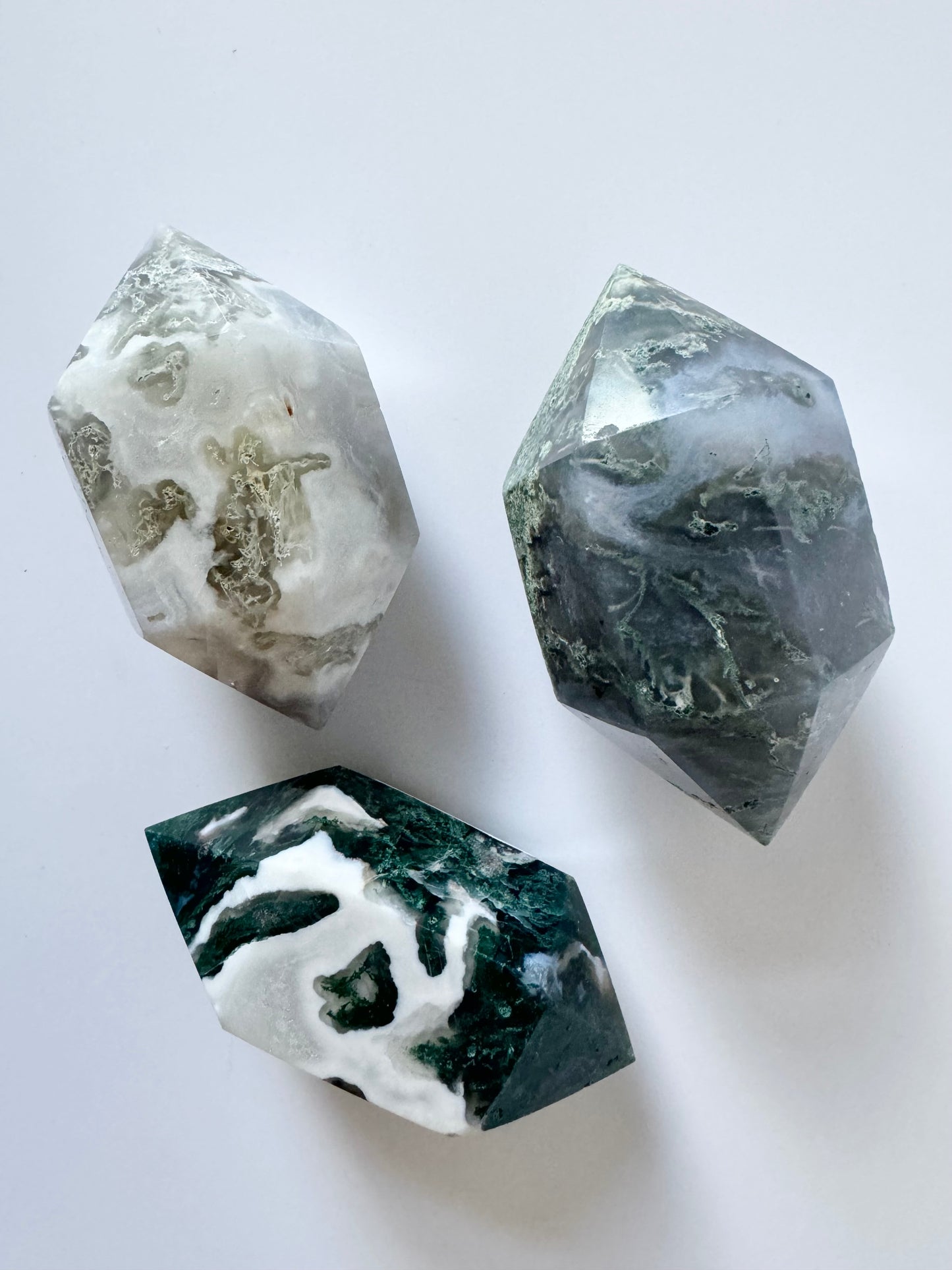 Moss Agate, Double Terminated Point