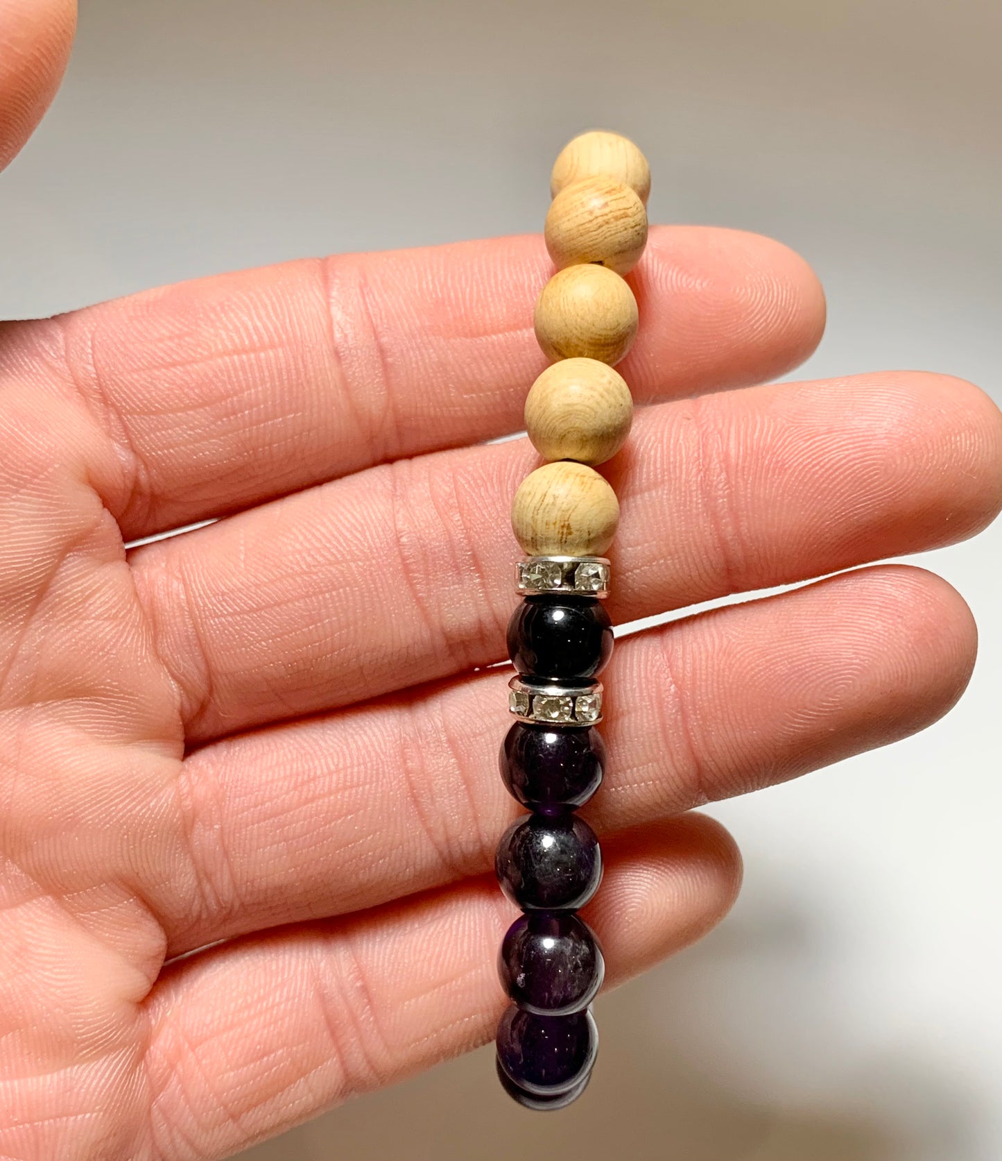 Palo Santo and Amethyst bead