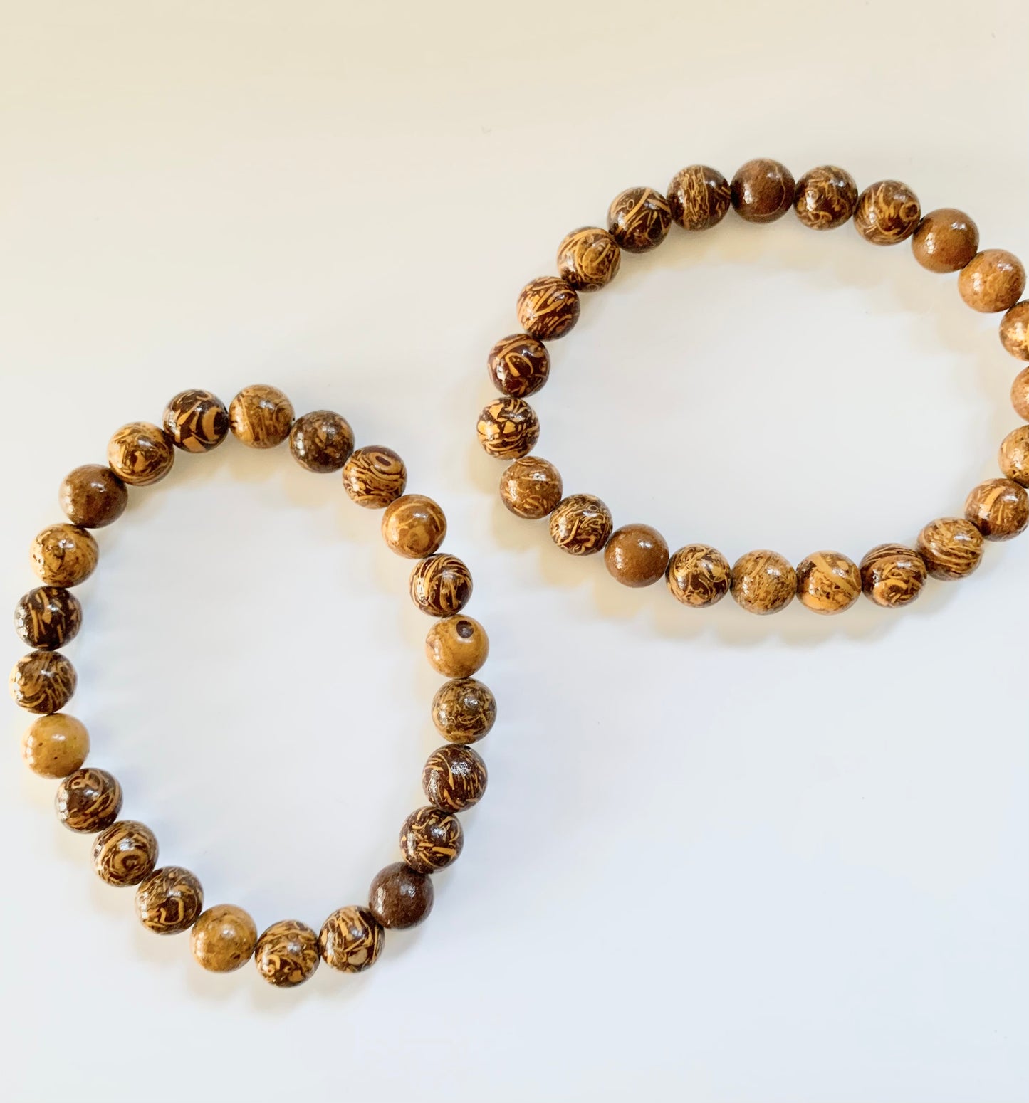 Coquina Jasper Round Bead Bracelet, 8mm