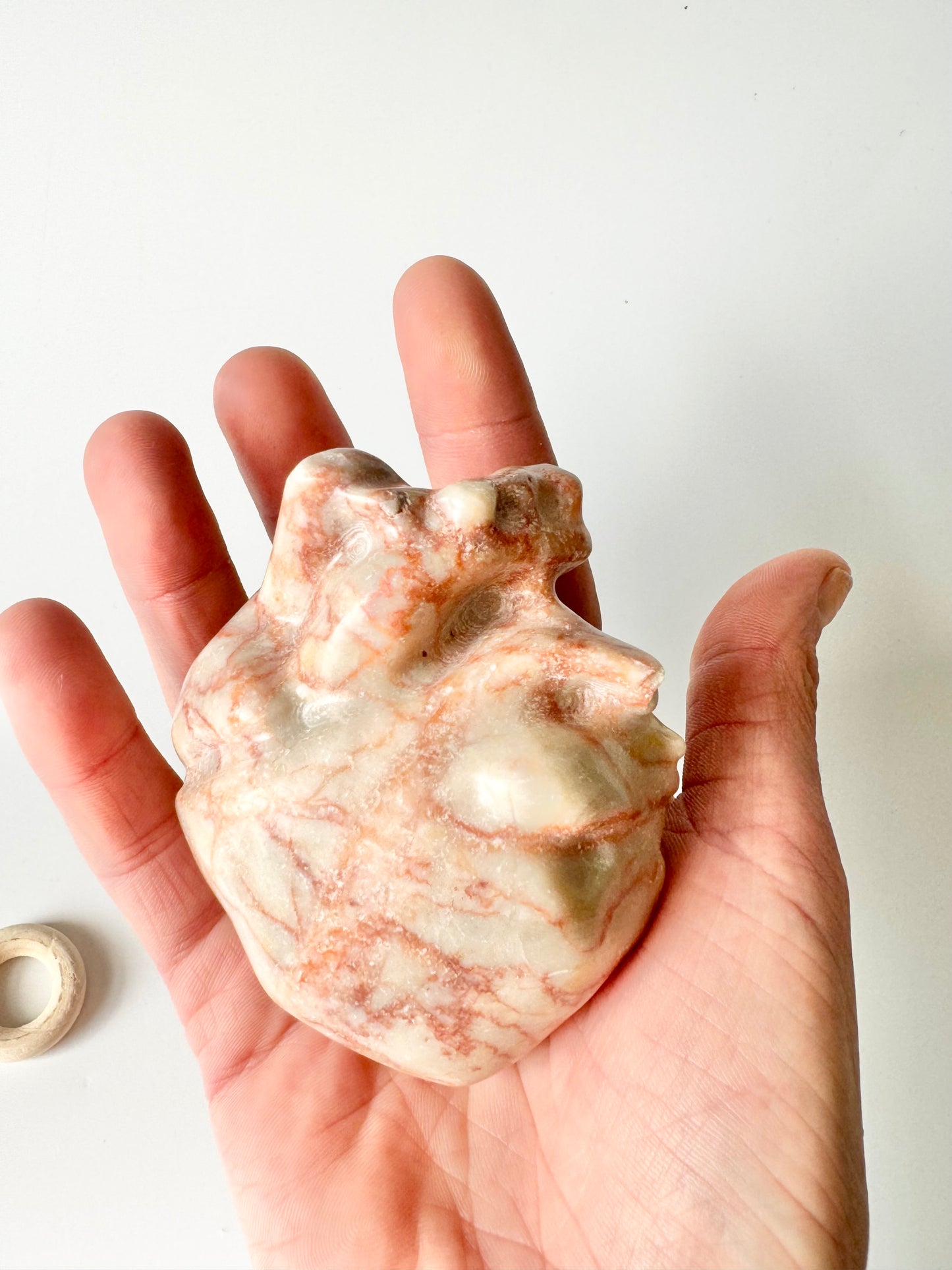 Red Vein Jasper Anatomical Heart, Large